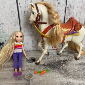 Disneys Rapunzel Barbie and Horse and accessories
